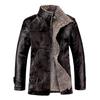 Men's Large Leather Jacket with Fur Lapel - Sizes 7XL & 8XL for Autumn/Winter
