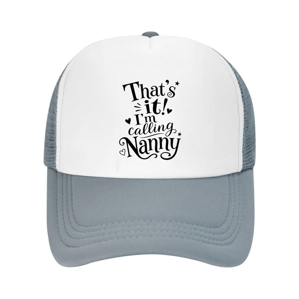 Playful Nanny Quote Typography Desig Mesh Baseball Cap Casual Hat Outdoor  For Womens Unisex FeUnisex