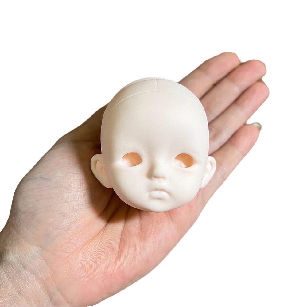 Soft PVC 1/6 MJD Doll Head Half-White Skin BJD Doll's Head No Makeup Doll Head  Practice Makeup