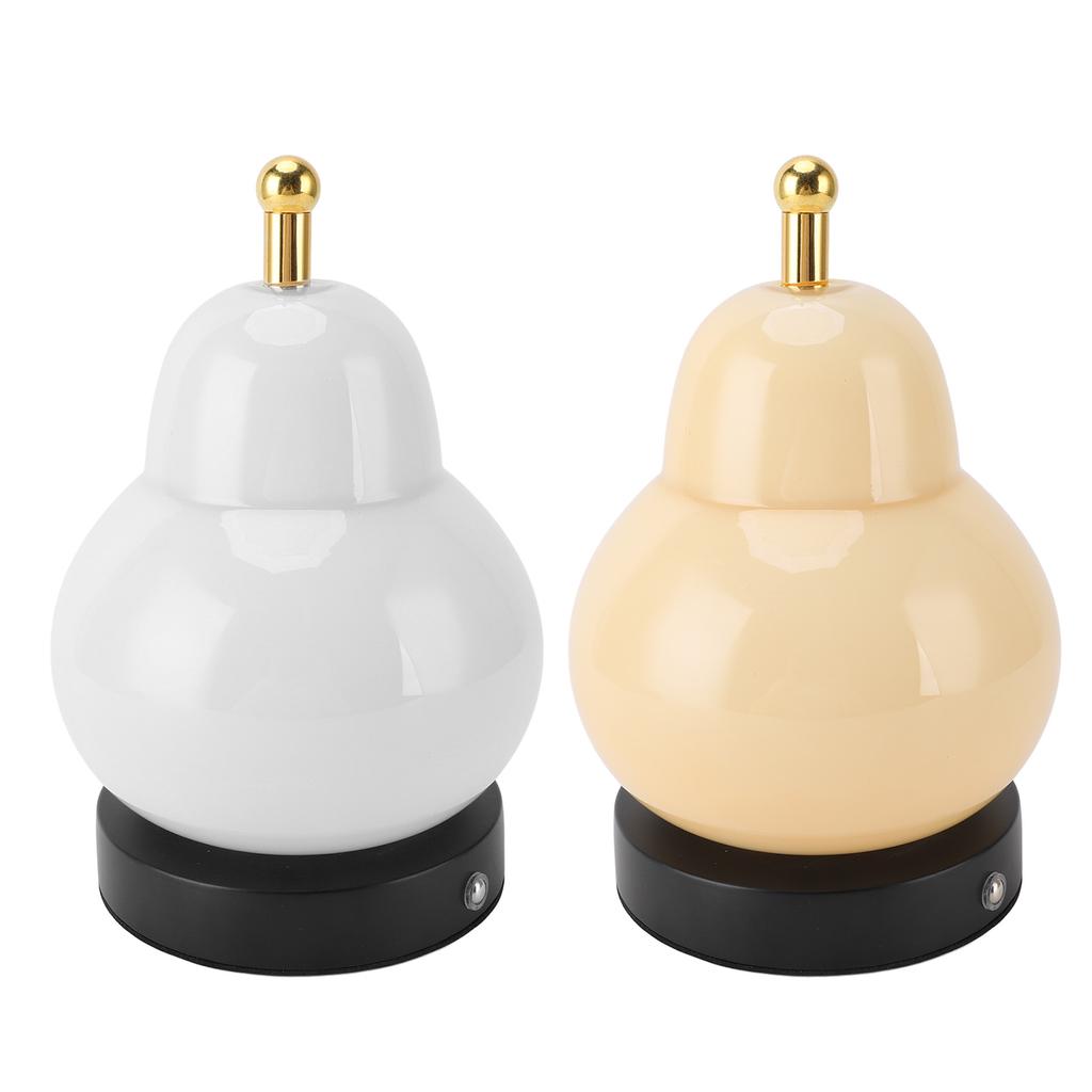 Pear Gourd Table Lamp Touch Control Stepless Dimmable 3 Light Modes Cordless Rechargeable Desk Lamp