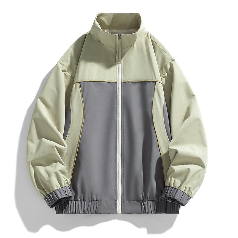 Autumn Jacket Men's Stand-up Collar Color Matching Coat Fashionable Versatile Men's Jacket Coat Men