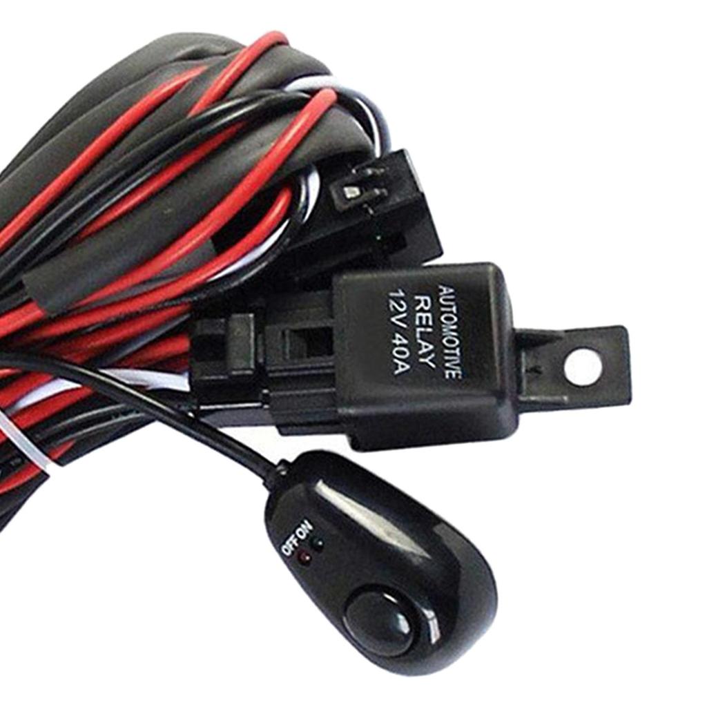 Car LED Work Light Bar Wiring Harness Set DC 12V 40A Switch Relay Replace for Spotlights Off Road Lights Headlights Light Bars