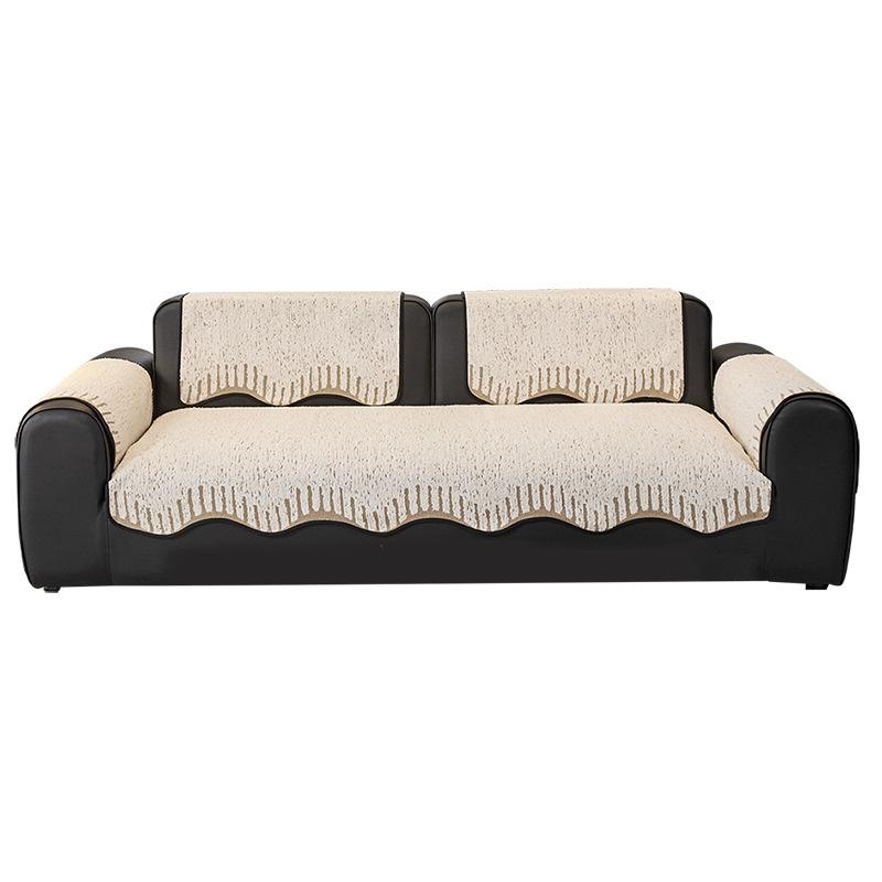 Autumn And Winter Plush New Curved Edge Sofa Cushion Plush Thickened Non-Slip Advanced Sense Irregular Straight Row Seat Cushion Cover Cloth
