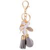 Korean Version 2024 New Fashionable Simple Keychains Flowers Leaves Shape Delicate Key Chain Tassels Versatile Women Bag Charms