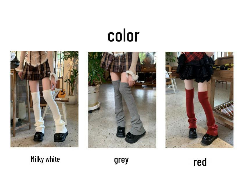 Versatile Grey Extra Long Over-the-Knee Women's Thigh-High Leg Warmers for Autumn and Winter