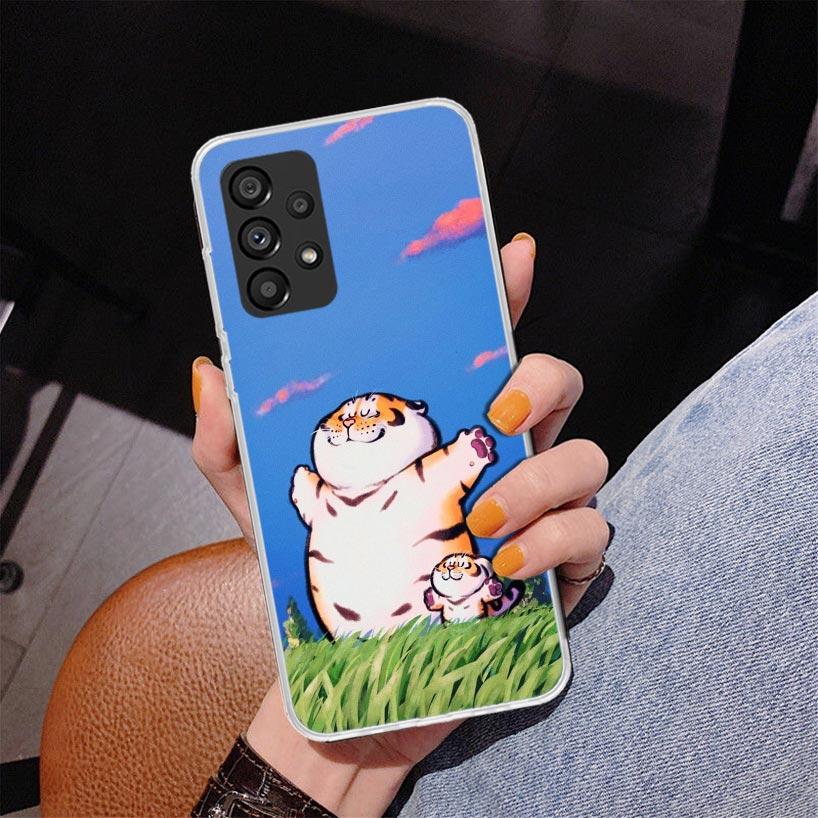 Мультяшный Толстый Тигр Чехол для Телефона Для Samsung Galaxy A17 A16 A15 A14 A13 A57 A56 A55 A54 A53 A37 A36 A35 A34 A33 A26 A25 A24 A23 Gala