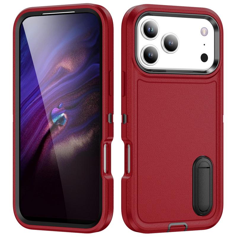 Для iPhone 17 Pro Max Чехол Прочный Бампер Гибридный 3-в-1 Конфетный Цвет Ударопрочный Подставка для Телефона Чехол Для iPhone 16 15 14 13 Pro Max 17e 16e