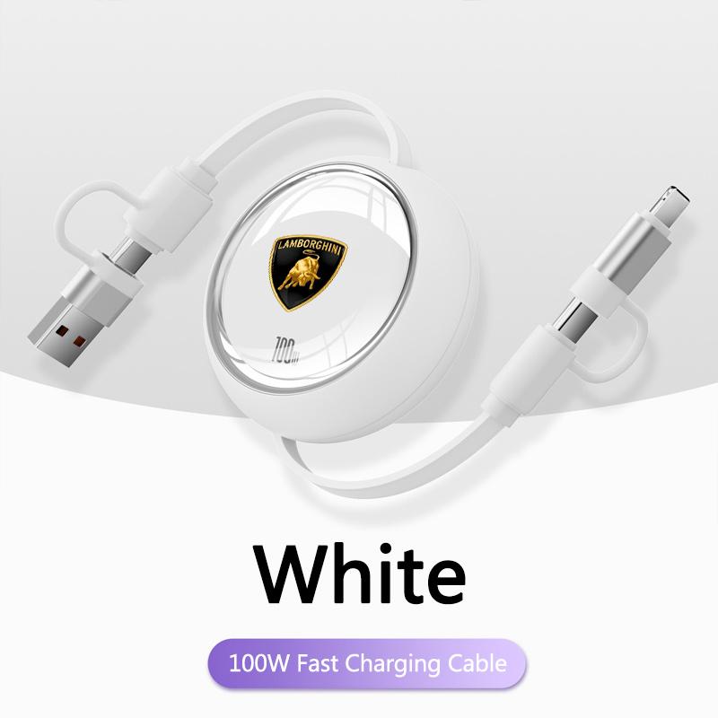 3-in-1 Micro Data Wire USB Type C Fast Charging Car Charger Cable For Lamborghini Urus Huracan Aventador Premium Auto Headrest vdu7