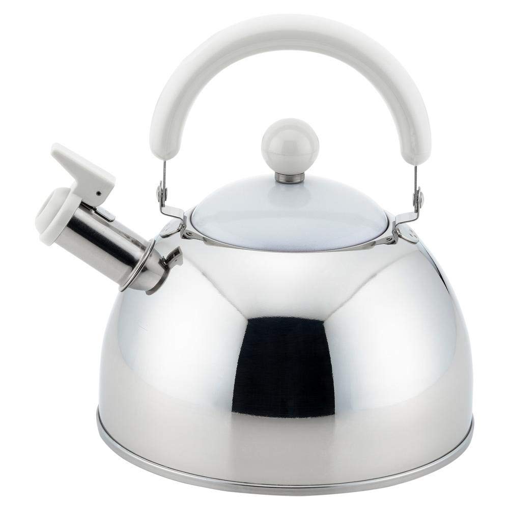 Yoshikawa Kettle Whistling Kettle Made In Japan IH Gas Fire Compatible Chocolat White SJ2436 2.5L
