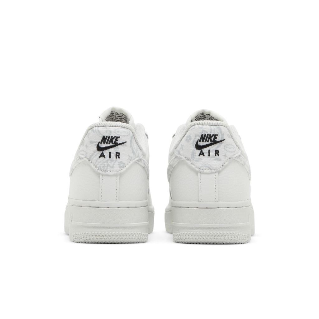 Nike Womens Air Force 1 Low 'White Paisley' (women's sizes) Summit White / Black / Summit White / Grey Skate Shoes DJ9942 100