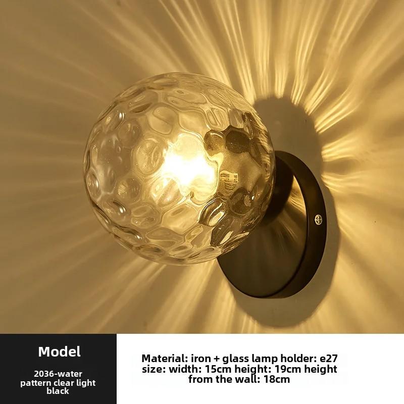 Светодиодный настенный светильник Nordic IndoorIron Modern Stairs E27, круглый стеклянный светильник для гостиной, спальни, коридора, прохода