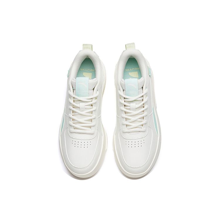 Anta Кроссовки Lifestyle Series Milk Cap, легкие, прочные, низкие, для скейтбординга, женские, белые, зеленые 922228012-2