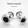 Мужские хип-хоп минималистичные серьги с римскими цифрами на винтовом замке