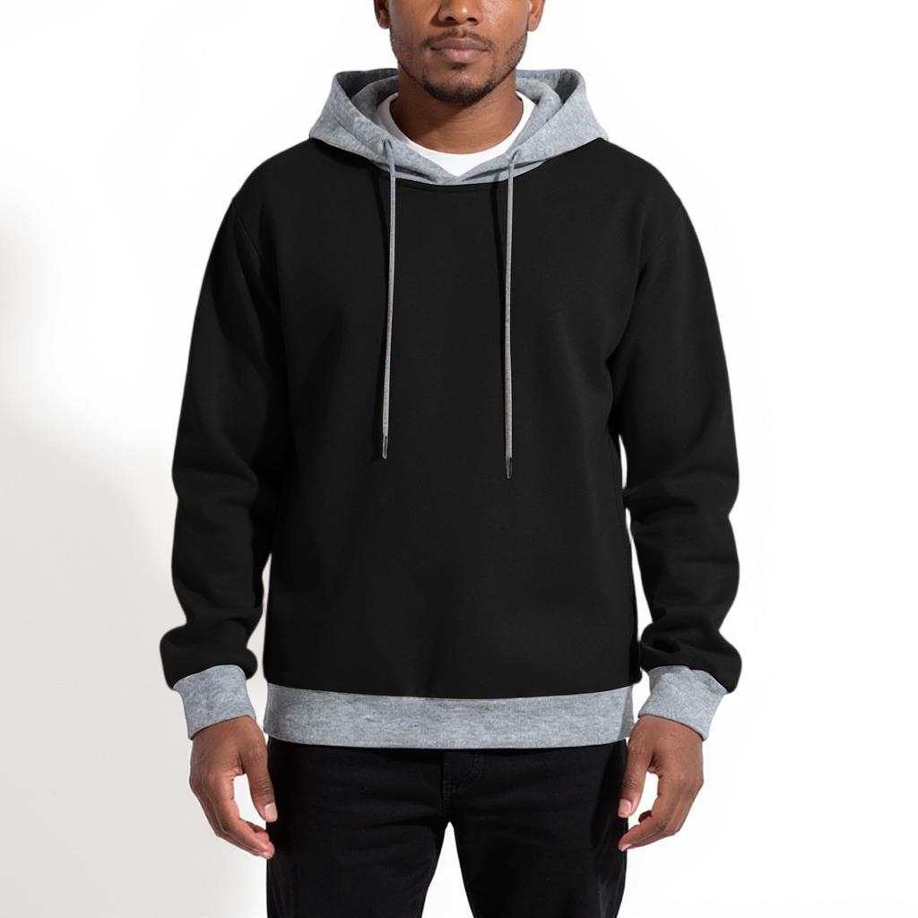 Мужская толстовка с капюшоном, толстовка контрастного цвета, спортивная повседневная куртка