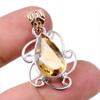 Natural Citrine Gemstone Handmade 925 Solid Sterling Silver Pendant 1.25" o2C53