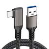 USB Type C L-shaped Cable 3M USB-A To USB-C Cable [10Gbps Data Transfer 60W Fast Charging] USB3.2 Gen2*1 Standard PD Compatible Type-c Cable Highly Du