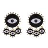 Devil's Eye Drip Oil Alloy Earrings: Trendsetting European & American Street Style
