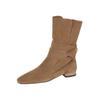 Fashion 2024 New Fashion Versatile Hot Selling Comfortable Women's Boots Spring and Autumn Pointed Toe Square Heel Naked Boots for Women
