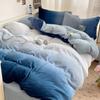 Thickened Milk Fleece Four-Piece Set, Milk Fleece Coral Fleece Bed Sheet Quilt Cover Double-Sided Flannel Bed Three-Piece Set