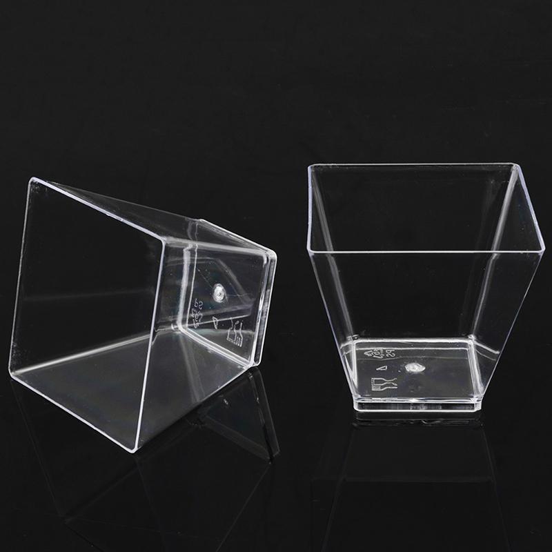 10 шт. Пластиковые стаканчики для десерта трапециевидной формы одноразовые контейнеры для торта и десерта