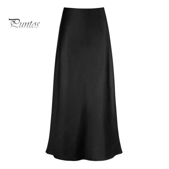 Женская элегантная атласная юбка из искусственного шелка с высокой талией, юбка-рыбий хвост, однотонная глянцевая офисная женская юбка трапец...