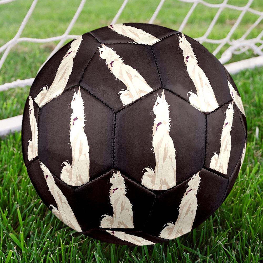 1pc White Cat Size 5 Soccer Ball Professional Match Training Football Indoor &Outdoor Sports Ball Lightweight Durable c6561