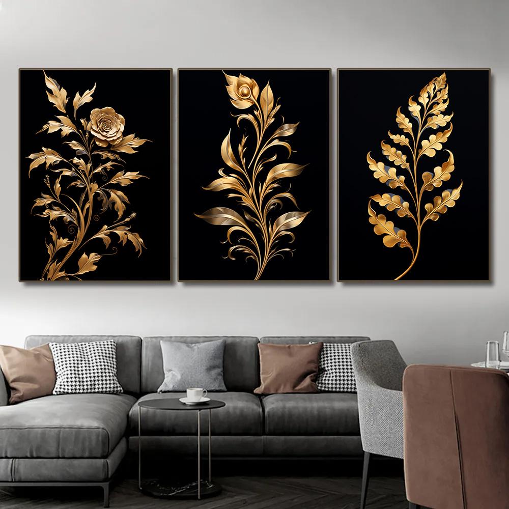 1 шт. Картина на холсте, темно-золотой цветок, пшеница, картина на холсте, декоративные картины, настенный декор, настенное искусство, настенное украшение для дома, без рамки