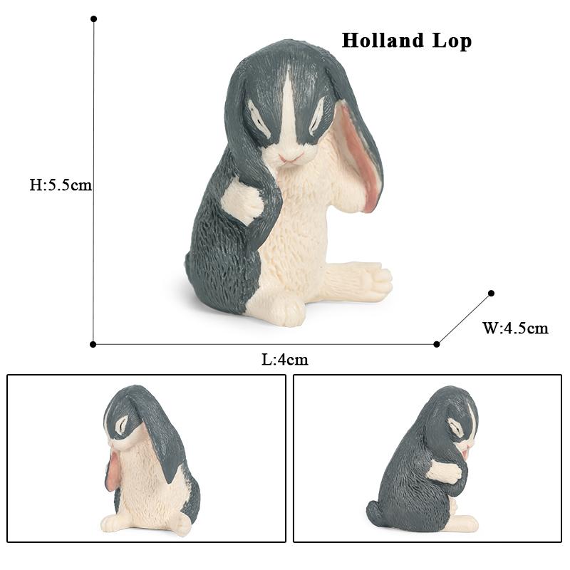 Oenux Lovely Farm Rabbit Bunny Model Action Figure Figurine Wild Desert Cottontail Hare Cute PVC Decoration Education Kid Toy