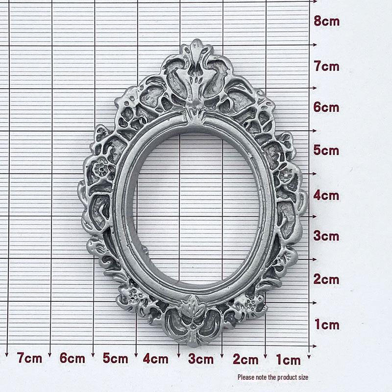 Creative Retro Oval Photo Frame Resin Accessories for DIY Crafts and Headdress