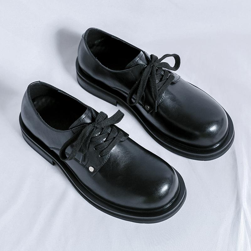 Модные брендовые повседневные кожаные туфли мужские на высокой подошве на платформе японские Харадзюку корейские уличные модные деловые свадебные кожаные туфли