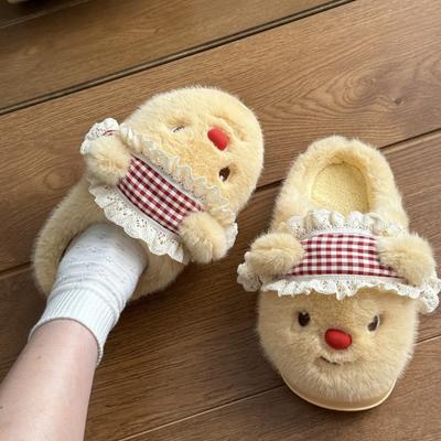 Новые Нескользящие Домашние Флисовые Теплые Хлопковые Тапочки для Женщин, с Мультяшными Туфлями и Плюшевыми Тапочками