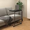VidaXL Side Table with Wheels Black 55x35x70 Cm Engineered Wood 343101