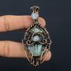 Seraphinite & Moonstone Pendant, 999 Copper Wire Wrapped Gemstone Jewelry, Handmade Evil Eye Pendant, For Thanksgiving