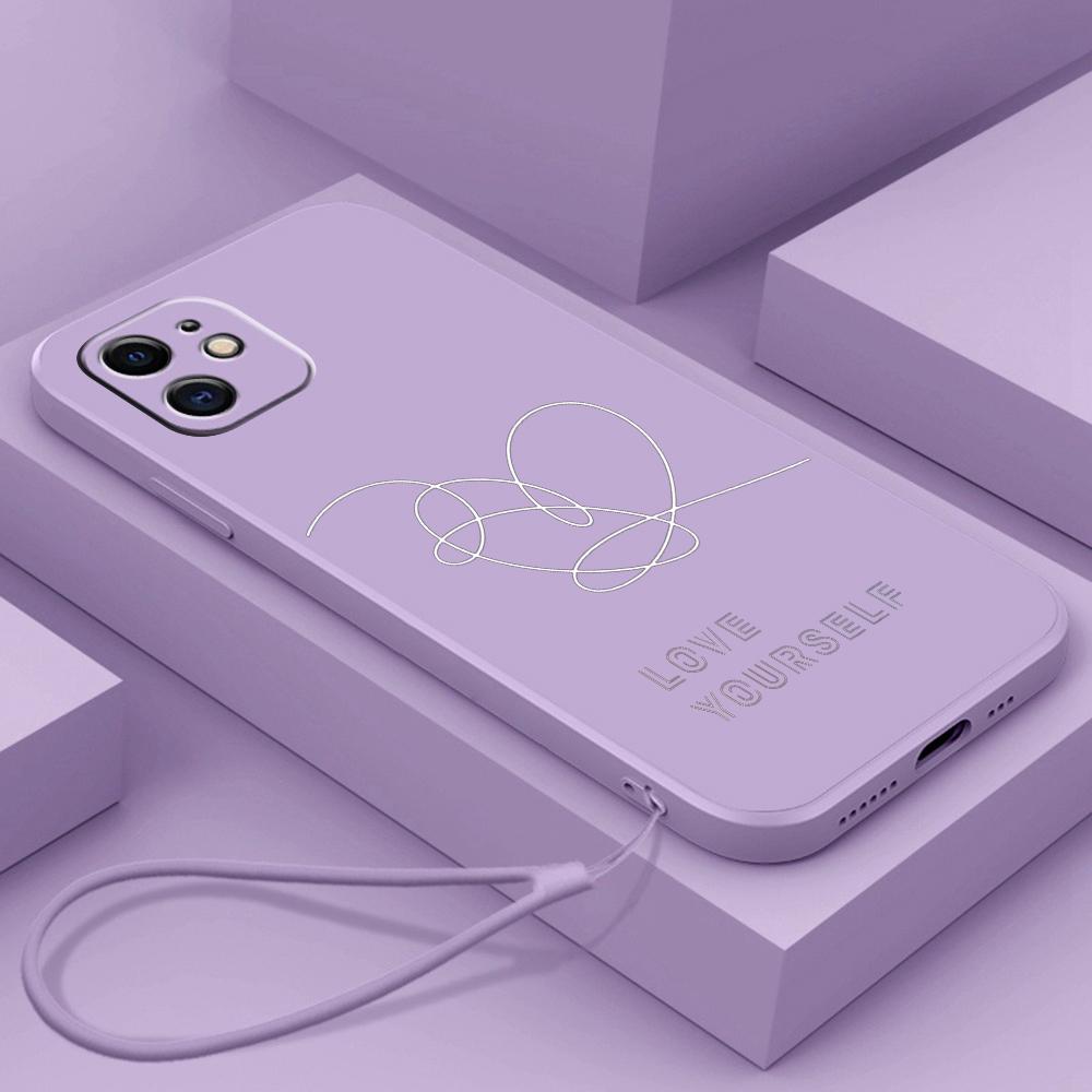 Samsung Galaxy A14 A24 A54 A34 для iPhone 11 12 13 14 15 Pro Max Xiaomi Redmi 13C Huawei Мягкий чехол для телефона с прямым краем NY11 Love Yourself Flower
