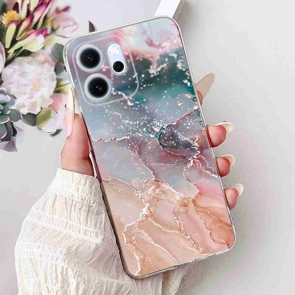 For Oppo Reno14 F 5G CPH27436.57" Case Colorful Butterfly Flowers TPU Soft Silicone Cover For Oppo Reno 14 F RENO14F Phone Cases