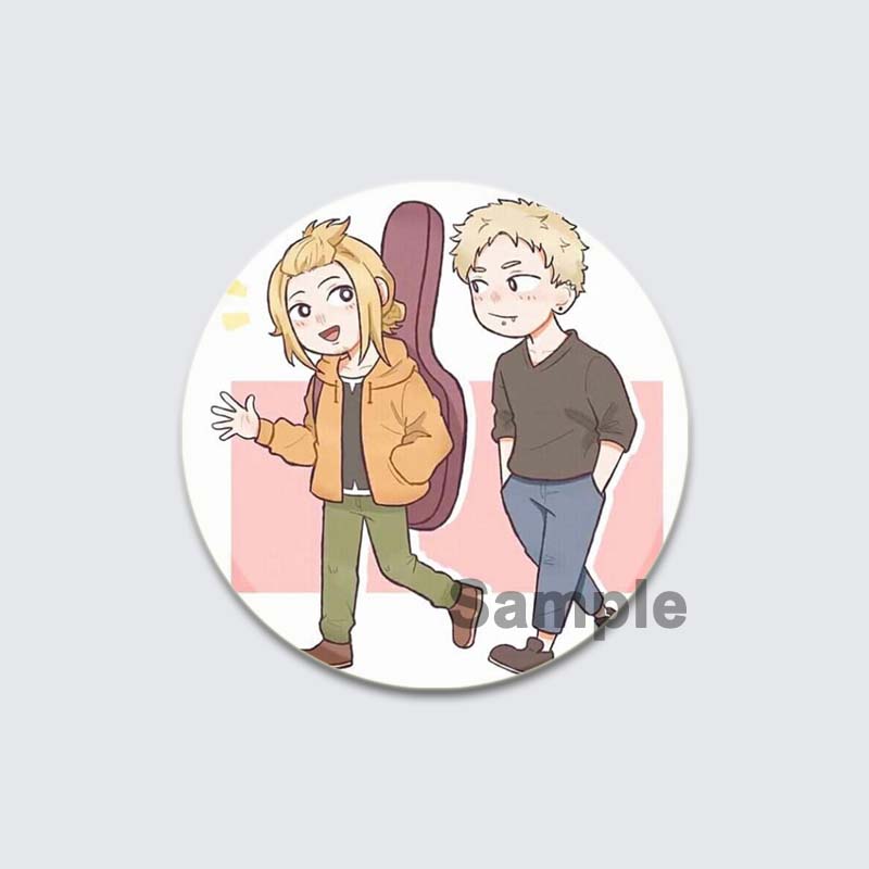 32/44/58 мм Круглые Аниме Подарочные Булавки Ручной Работы Брошь Сато Мафую/Уэнояма Рицука Мультфильм Значок на Рюкзаке Ювелирные Изделия Аксессуары Подарки