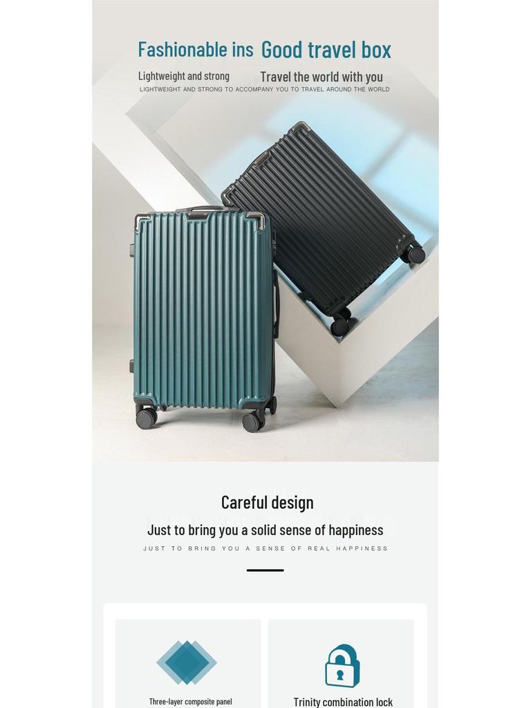 2024 28-Inch Sturdy Travel Suitcase with Combination Lock - Lightweight and Durable for Men and Women