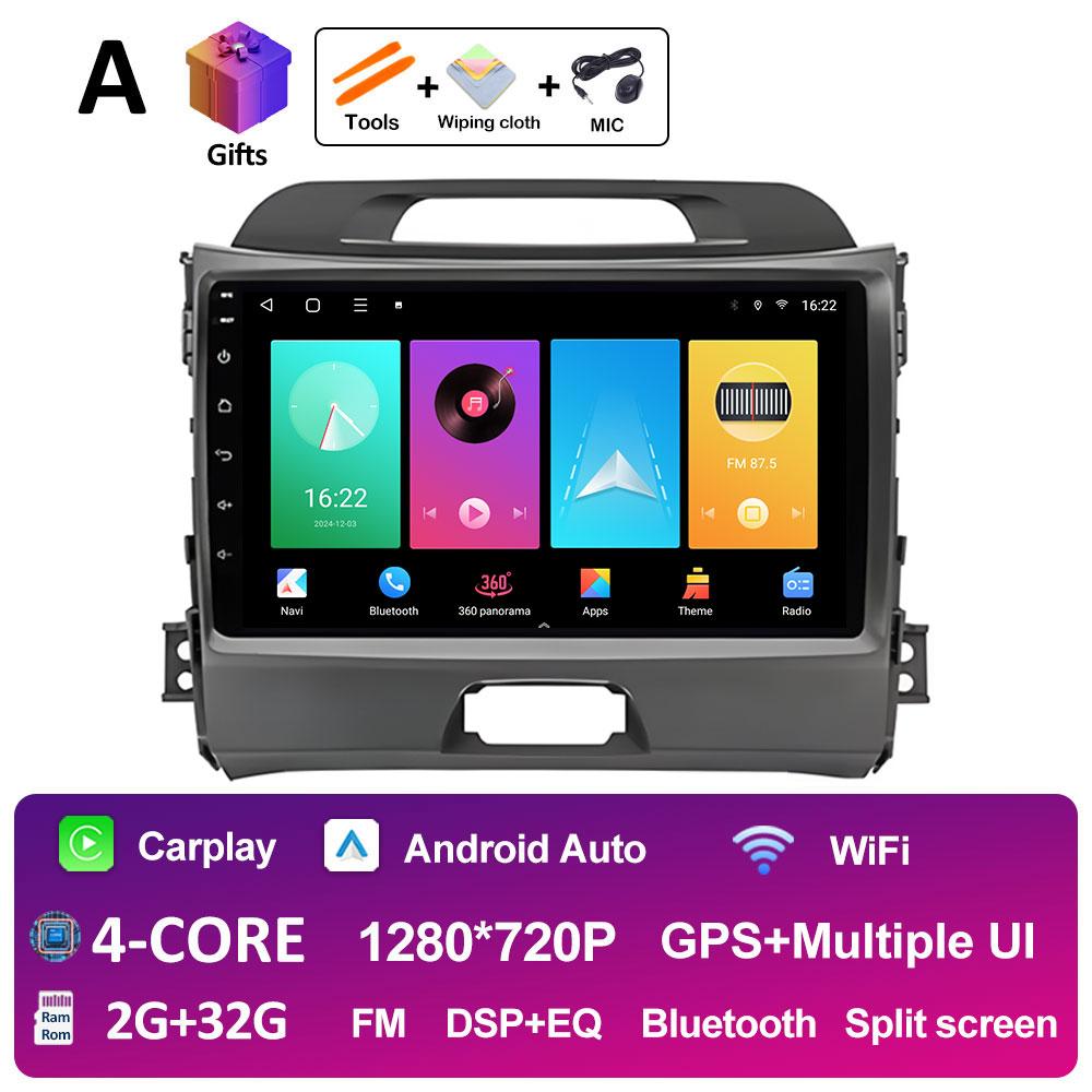 Автомагнитола для KIA Sportage 2010 2011 2012 2013 - 2016 Радиоплеер Интеллектуальная система Беспроводной Carplay Вентилятор охлаждения WIFI БЕЗ 2 din