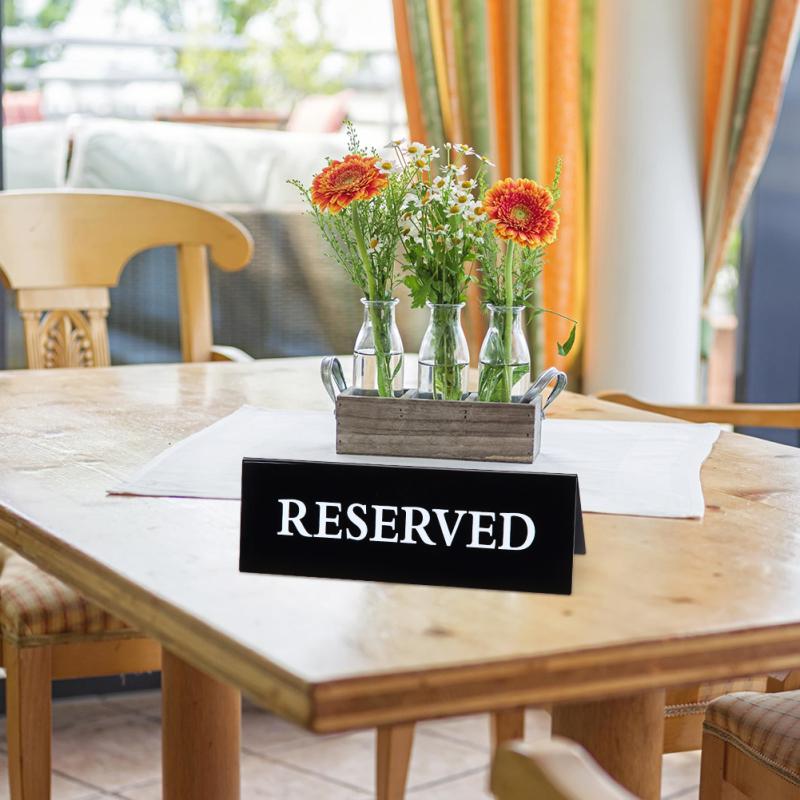 6pcs Acrylic Table Sign Waterproof Inverted V Triangle Table Seat Reminder Sign For Hotel Restaurant