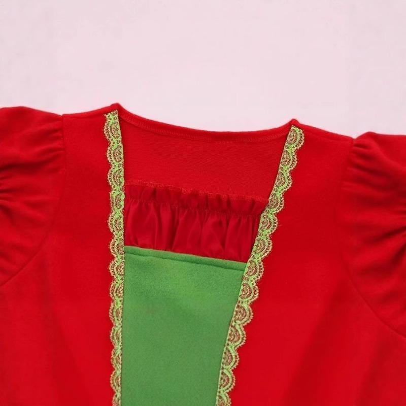 Платье Рождественского Эльфа для Девочек Детский Праздничный Костюм Эльфа Рождественский Подарок для Девочек Праздничный Наряд Нарядное Платье