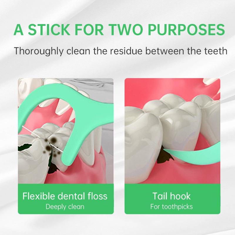 300/600/900PCS Mint Floss Stick - Disposable Floss Cleaning Stick - Toothpick to Remove Plaque and Food Residue - Oral Cleaning
