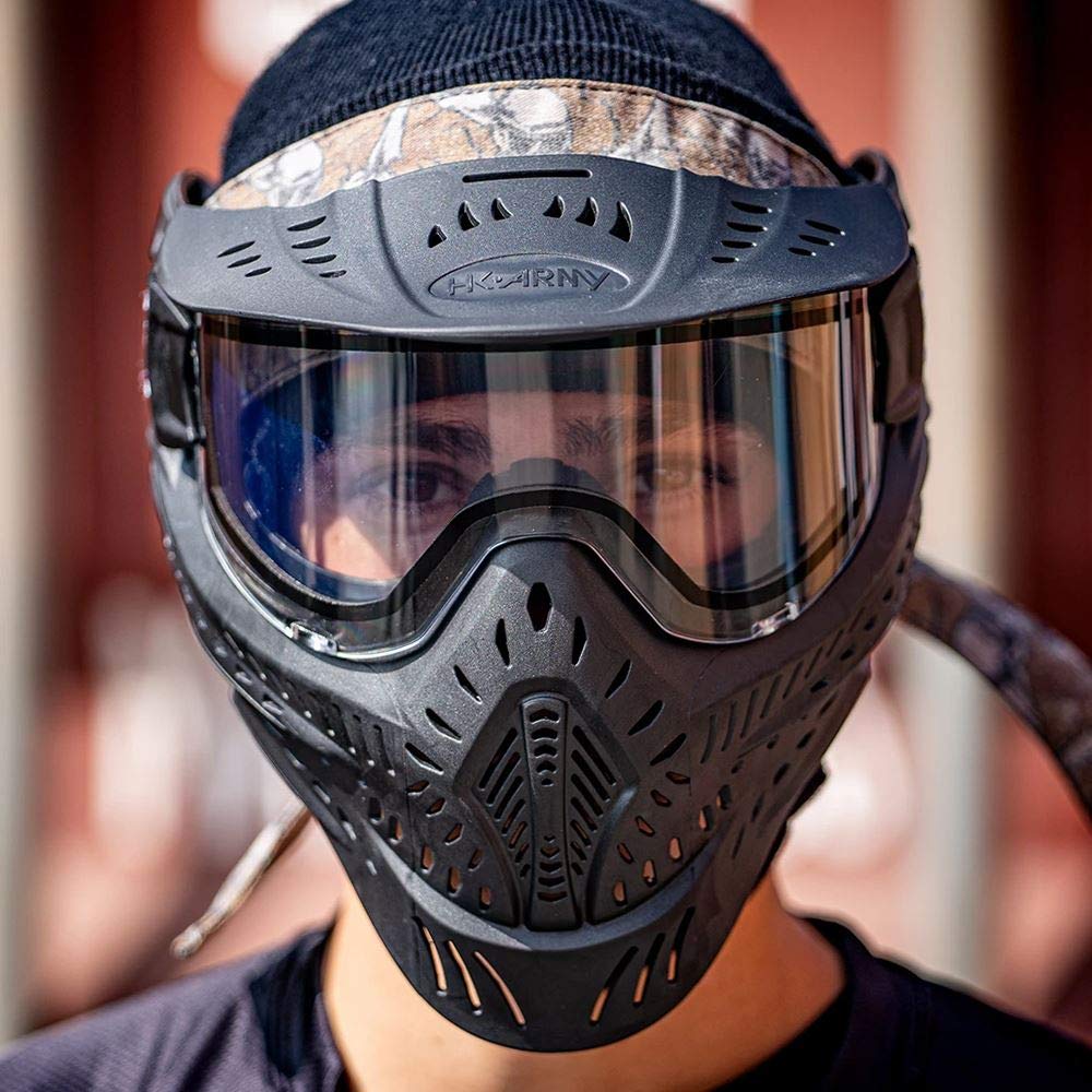 HK Army HSTL Goggle Paintball Airsoft Mask with Anti Fog Thermal Lens (Black/Clear Lens)