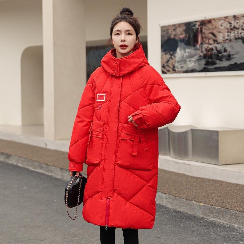 Long Parkas for Women Winter Jacket Oversize Thick Warm Women's Padded Coat Hooded Korean Style Winter Overcoat