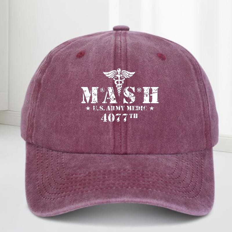 Retro baseball cap, outdoor casual sun hat, MASH 4077 fashionable printed baseball cap