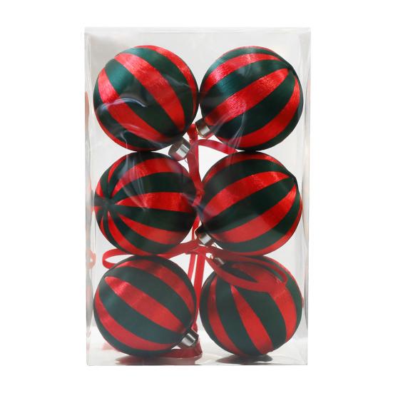 6 шт. 8 см Рождественские шары Пластиковые подвесные украшения для елки, витрины и DIY-поделок Небьющиеся праздничные украшения