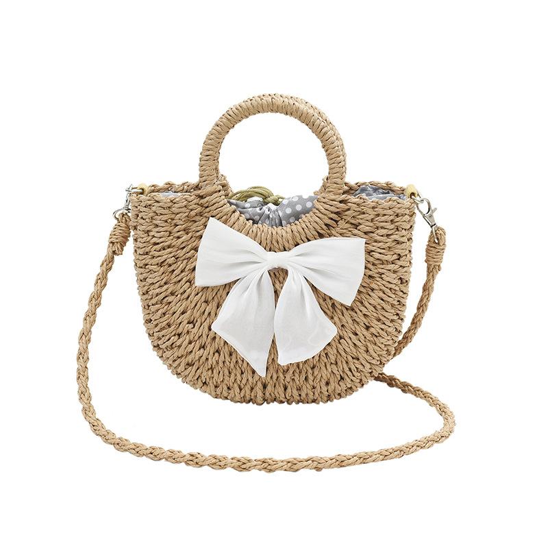 Niche Design Vegetable Basket Hand-Woven Bag Women'S Shoulder Crossbody Straw Woven Bag Portable Tote Bag