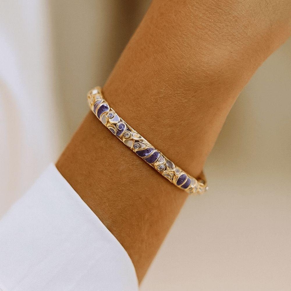 Open Vintage Cloisonne Bangle Ethnic Women's Hand Bracelet Drip Oil Enamel Bracelet  Jewelry Gifts
