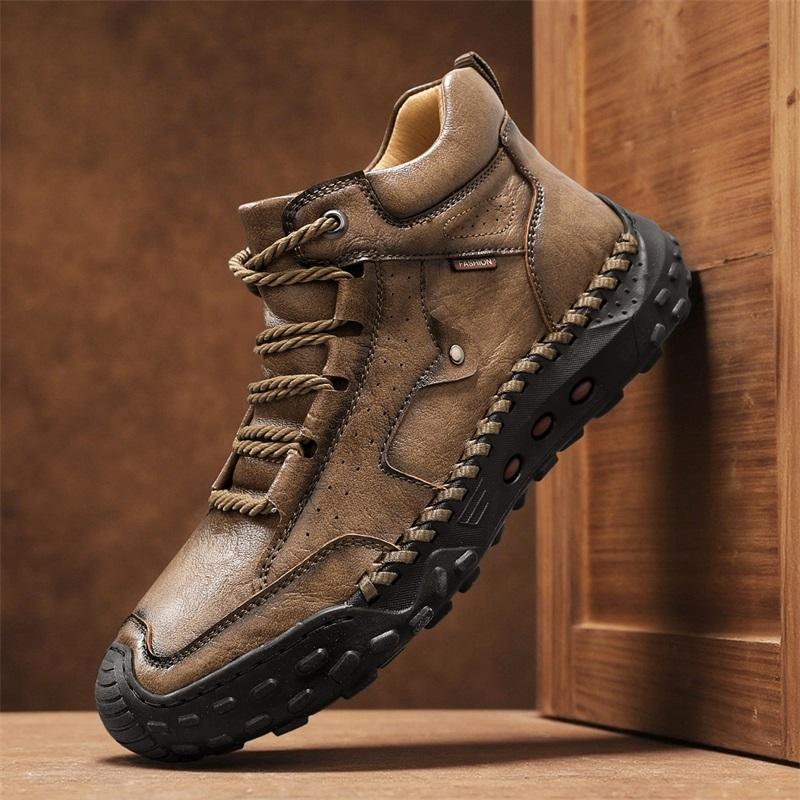 Весенне-осенние мужские высокие повседневные ботинки ручной работы кожаные ботинки ковбойские ботинки для мужчин