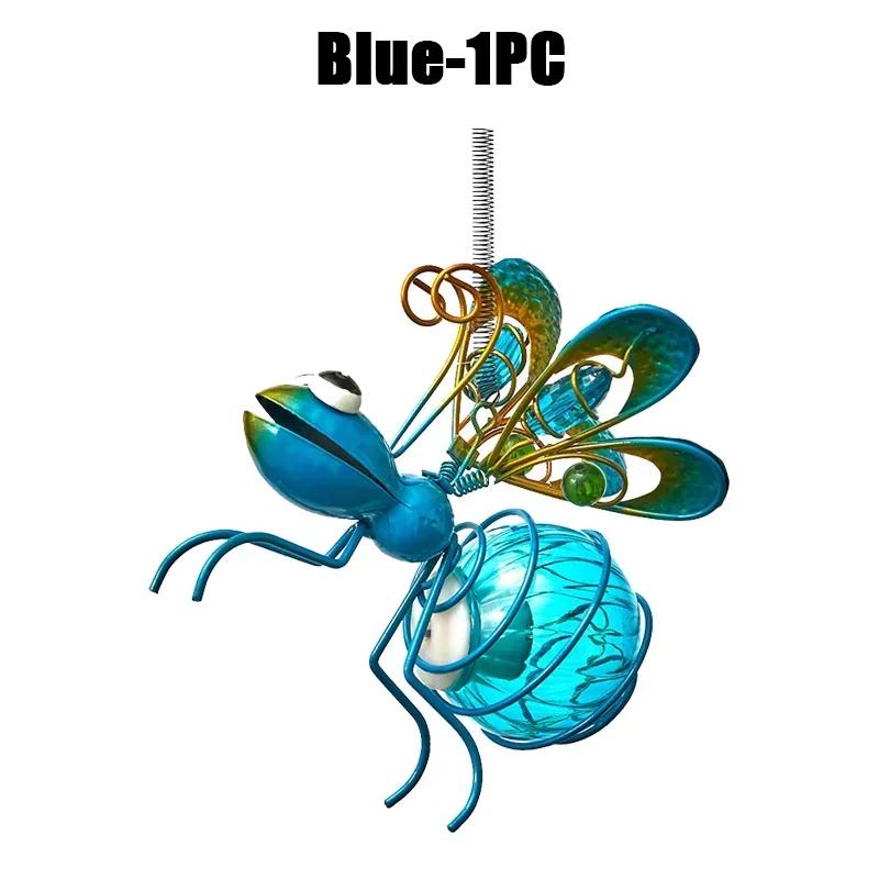Портативный красочный светодиодный солнечный фонарь в виде пчелы, бабочки, стрекозы, феи для подвешивания на улице, с клипсой, для садовой вечеринки, праздничного ландшафтного декора