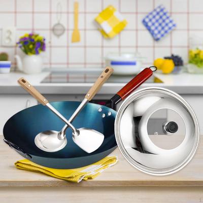 Кастрюля Wok от шеф-повара с крышкой и ложкой для использования в ресторане